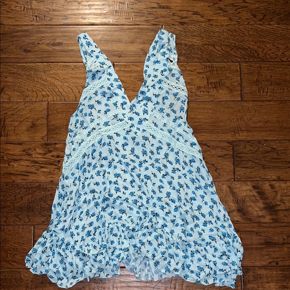 Free People Blue Floral Mini Dress